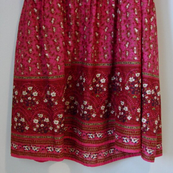 Floral Boho Babydoll Maxi Dress Pink Sweetheart Neckline Sleeveless Medium - Picture 14 of 15